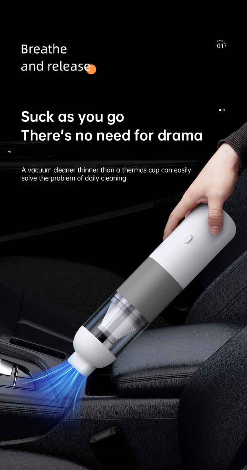 New Handheld Household Car Vacuum Cleaner Small Mini 2-in-1 Portable Wireless High Power Vacuum Cleaner - White_1